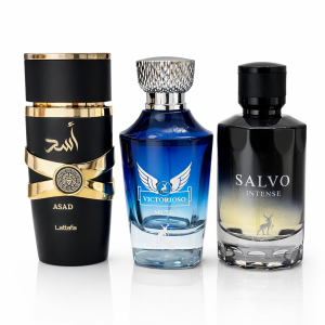 COMBO DE DECANT: ASAD + VICTORIOSO MYTH + SALVO INTENSE 5ml e 10ml